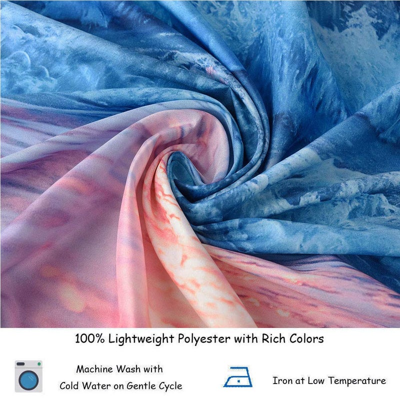 IcosaMro Ocean Tapestry Wall Hanging, Sea Beach Wave Sun Cloud Landscape Scenery Nature Wall Art [Double-Folded Hems] Bohemian Home Decor for Bedroom, Dorm, College, Living Room, 51x60, Blue - Image 5